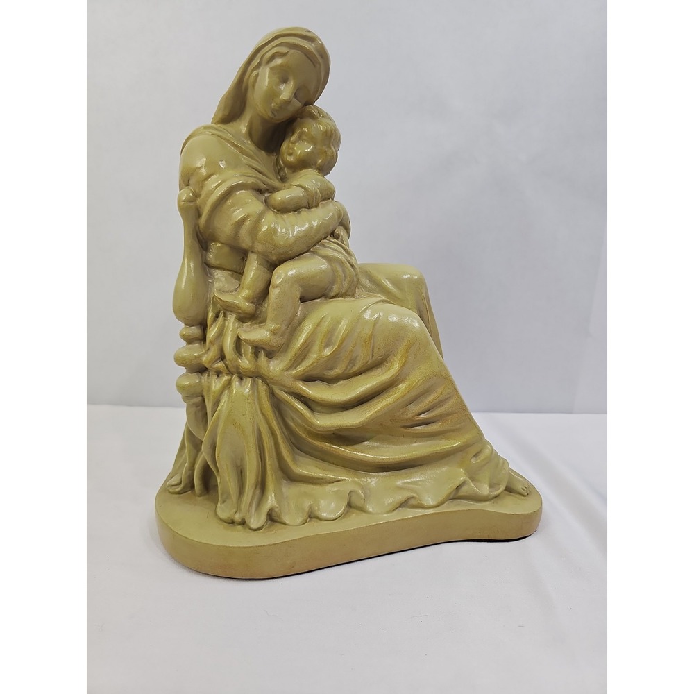 1968-1980's‎ Vintage MADONNA & CHILD - 11.5" tall Italian Resin With Foam Base